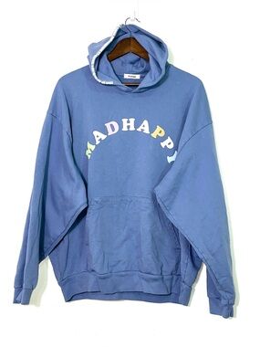 Madhappy Hoodie Pastels French Terry Blue Sweatshirt Oversized Unisex Size XL